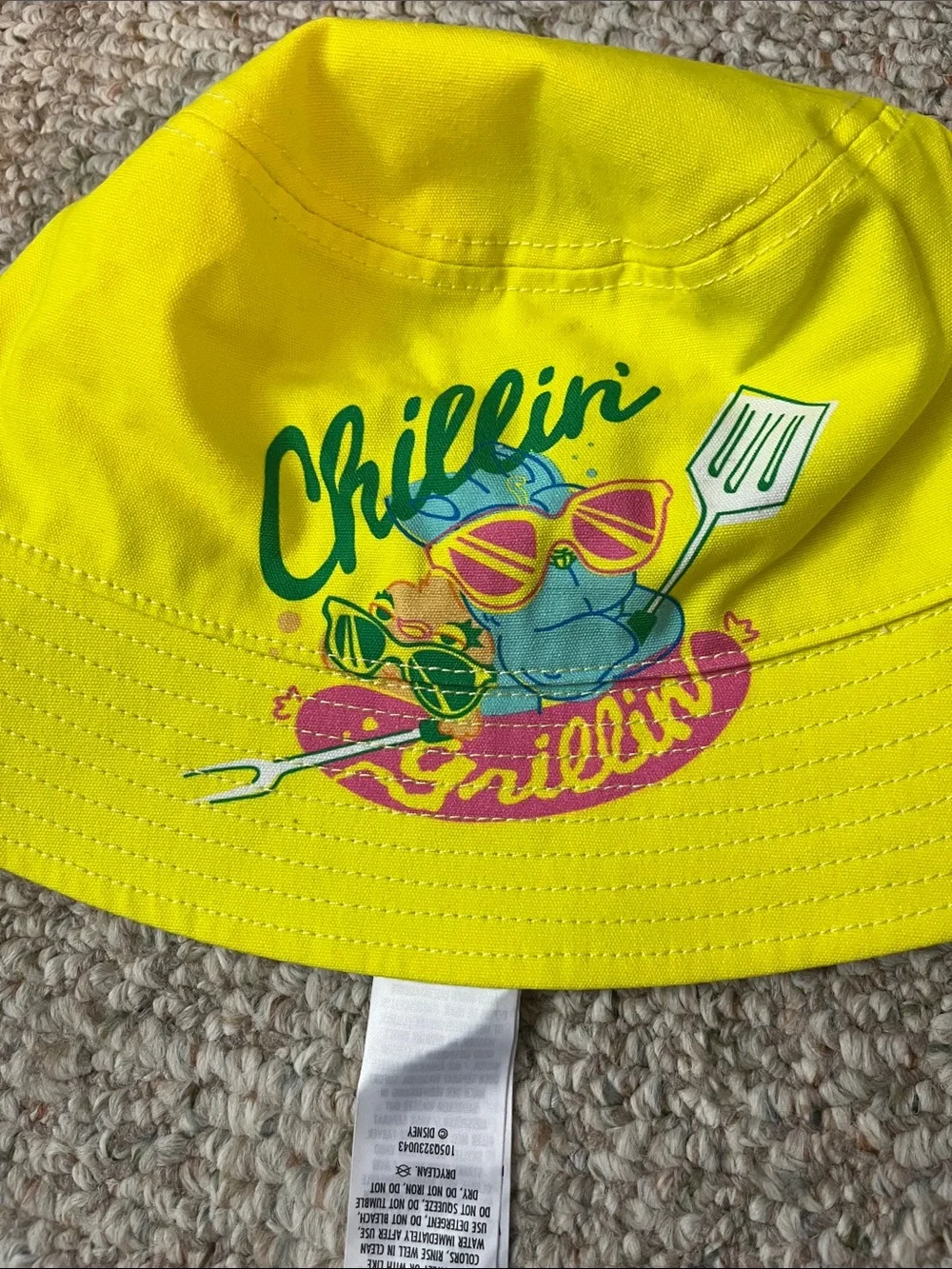 Disney Yellow 'Chillin' Grillin' Reversible Bucket Hat